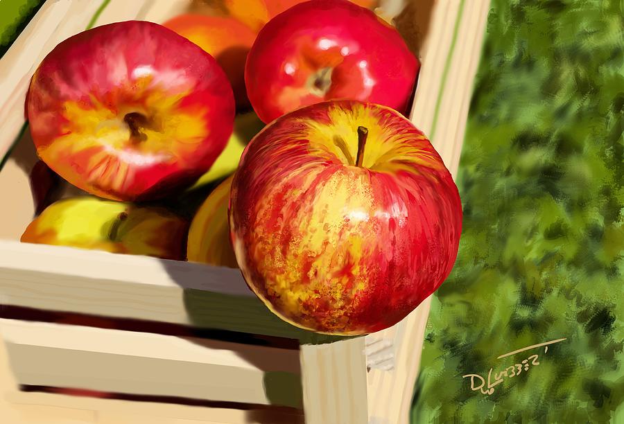 Apples Video Painting Digital Art by David Luebbert