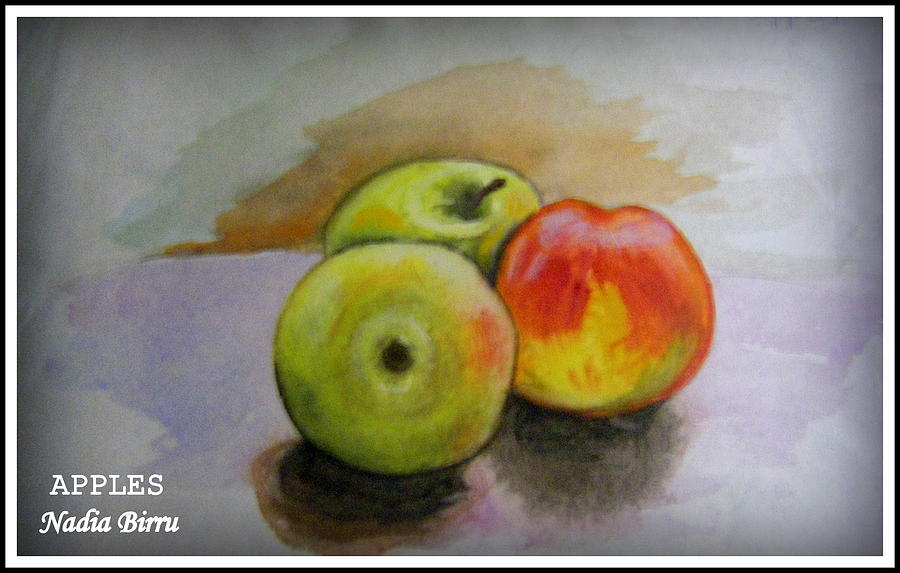 Apples Drawing by Nadia Birru