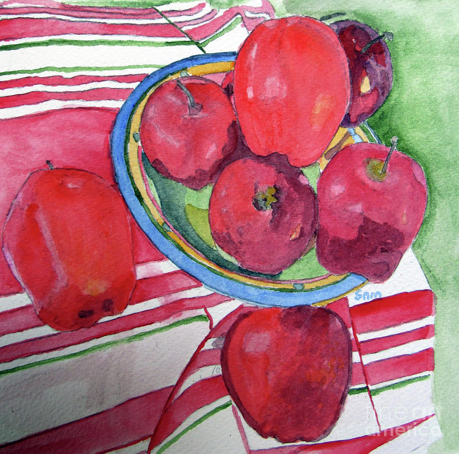 Still Life Painting - Apples on a Cloth by Sandy McIntire
