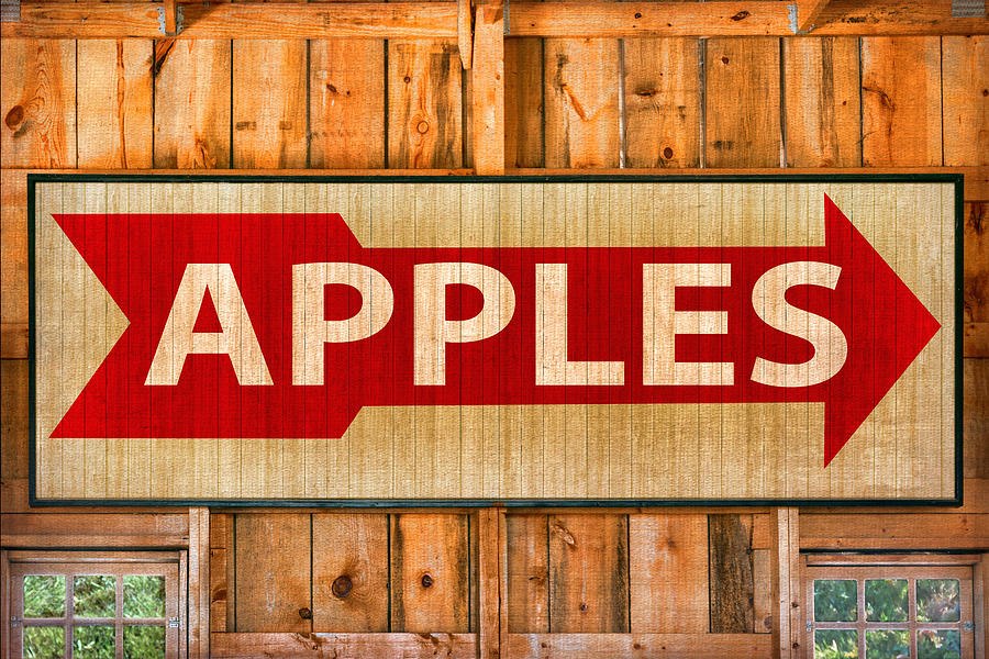 Sign Photograph - Apples - Sign by Nikolyn McDonald