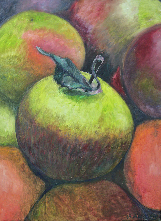 Apple Painting - Apples by Vibeke Moldberg Apple Painting - Apples by Vibeke Moldberg