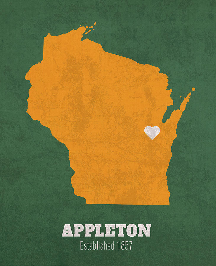 Appleton Wisconsin City Map Founded 1857 Green Bay Packers Color   Appleton Wisconsin City Map Founded 1857 Green Bay Packers Color Palette Design Turnpike 