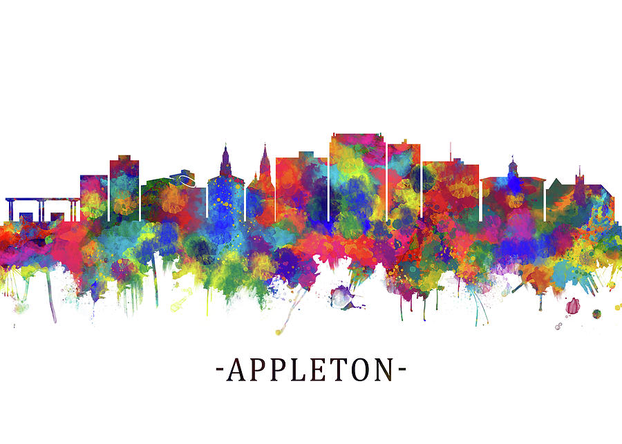 Appleton Wisconsin Skyline Mixed Media by NextWay Art - Fine Art America