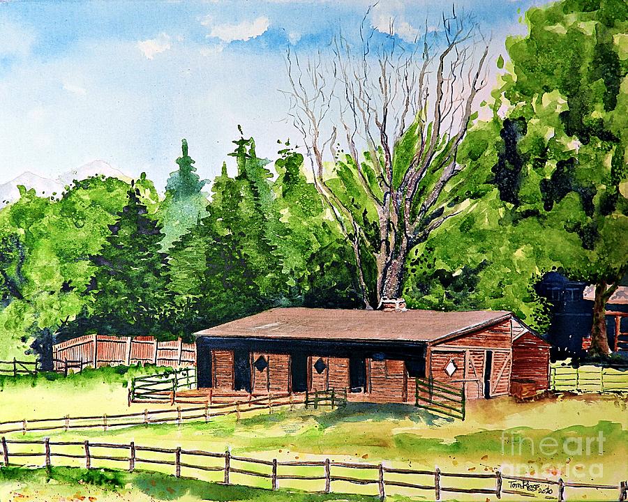Applewood Horse Barn Painting by Tom Riggs