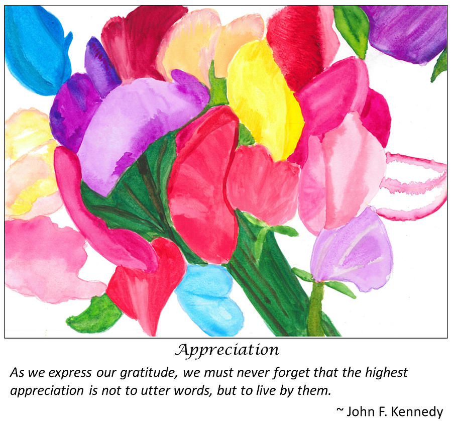 Appreciation Inspirational Quote Painting by Diane Chinn