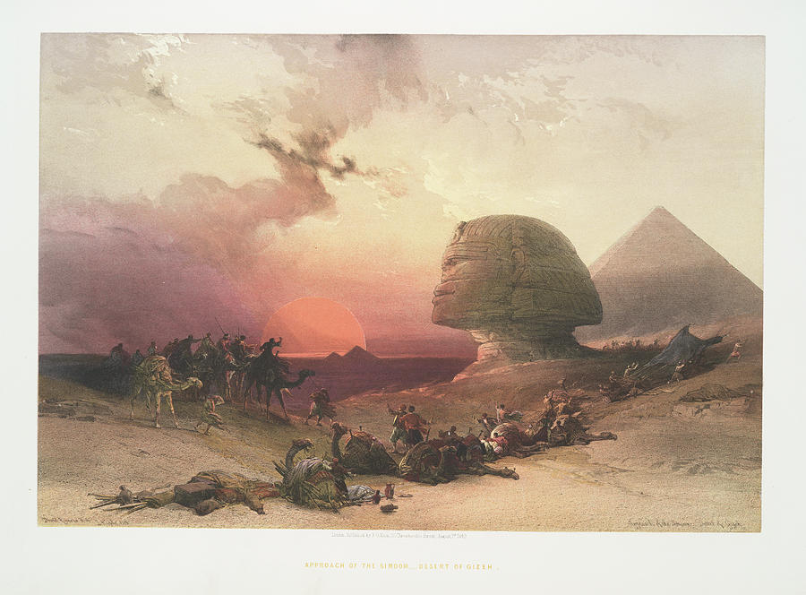 Approach of the Simoom - desert of Gizeh ca 1842 - 1849 by William Brockedon Painting by Artistic Rifki