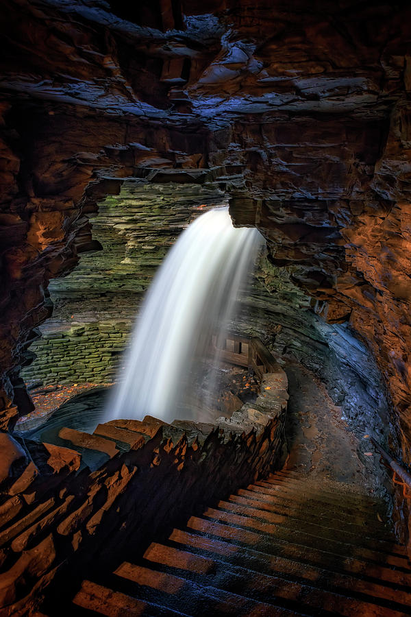 Fall Photograph - Approach to the Cavern Cascade by Rick Berk