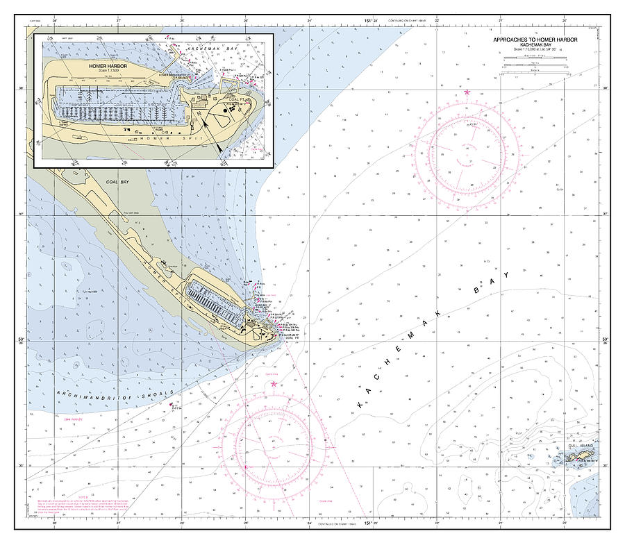 Approaches To Homer Harbor Kachemak Bay Alaska Chart 16646_3, Noaa