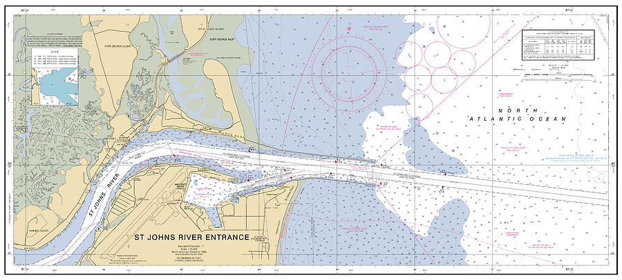 Approaches to St. Johns River, NOAA Chart 11490_2 Digital Art by ...