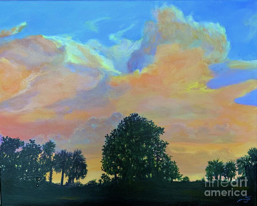 Apricot Clouds Painting by AnnaJo Vahle - Fine Art America