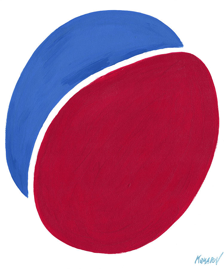 Apricot fruit painting minimalism conceptual colorful red blue white ...