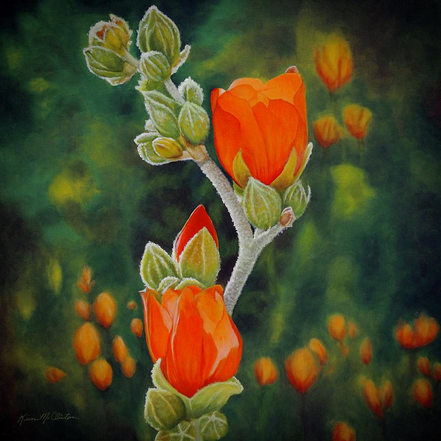 Apricot Mallow- oil painting Painting by Kim McClinton