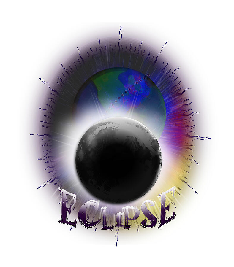 April 2024 Eclipse  Digital Art by Delynn Addams