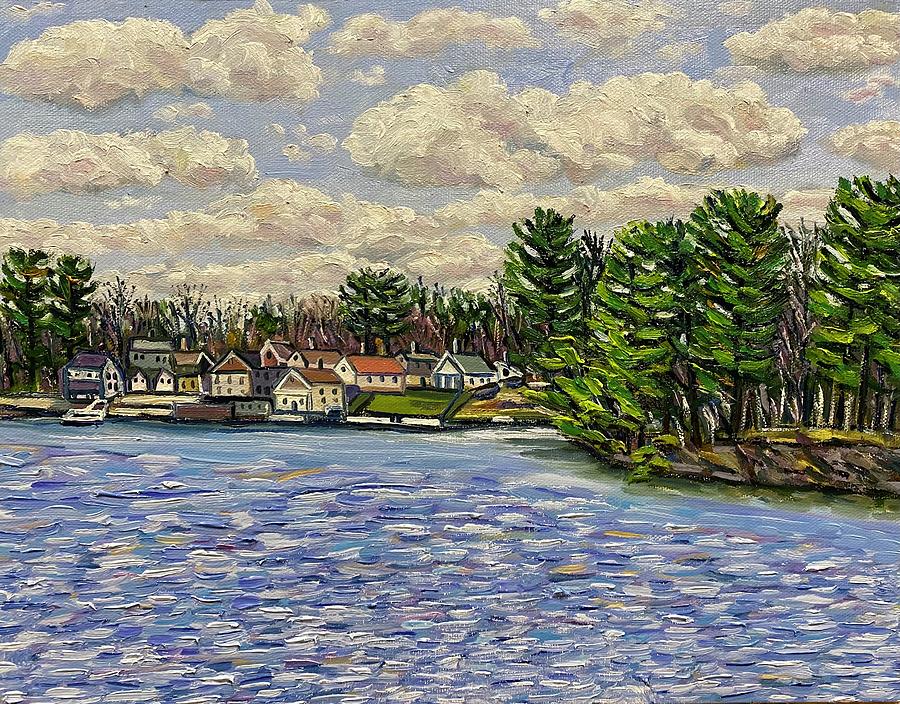 April Clouds Over Hampton Ponds  Painting by Richard Nowak