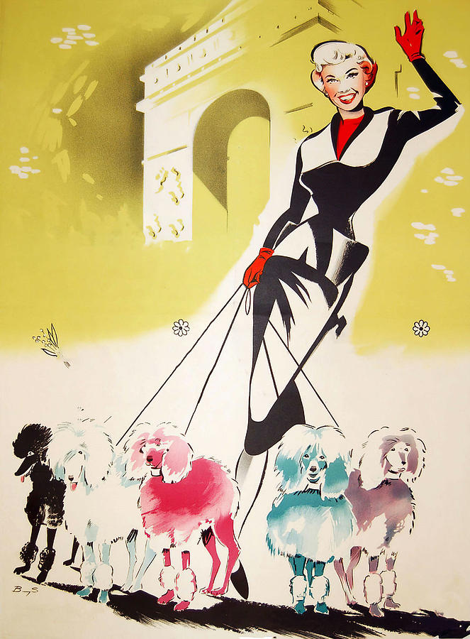 Doris Day Painting - April in Paris, 1952, movie poster painting  by Movie World Posters