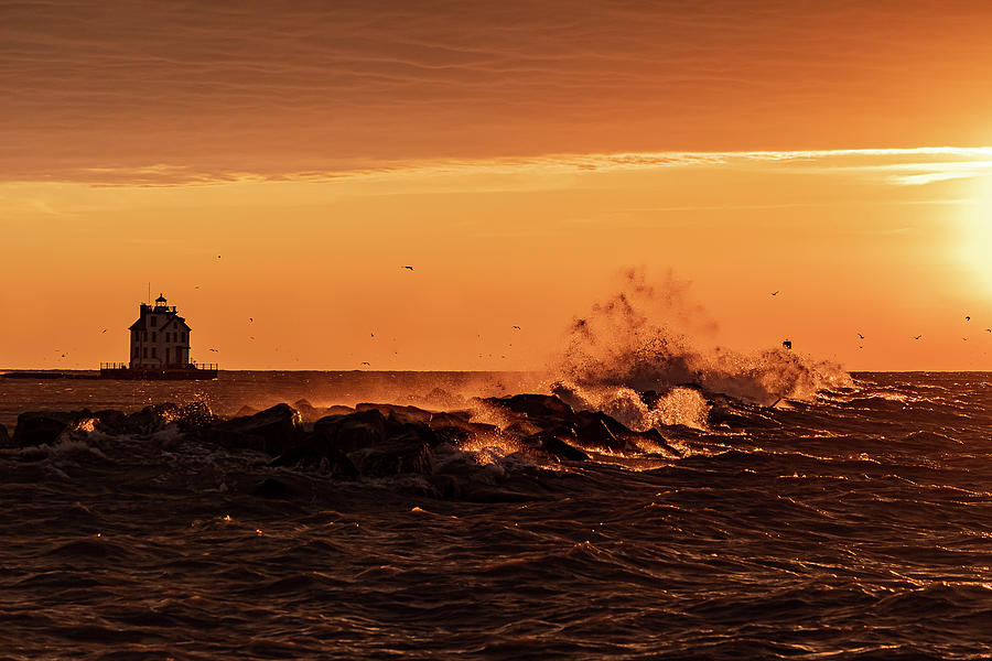 April Lorain Harbor Sunset Photograph by Jim Klingshirn Fine Art America