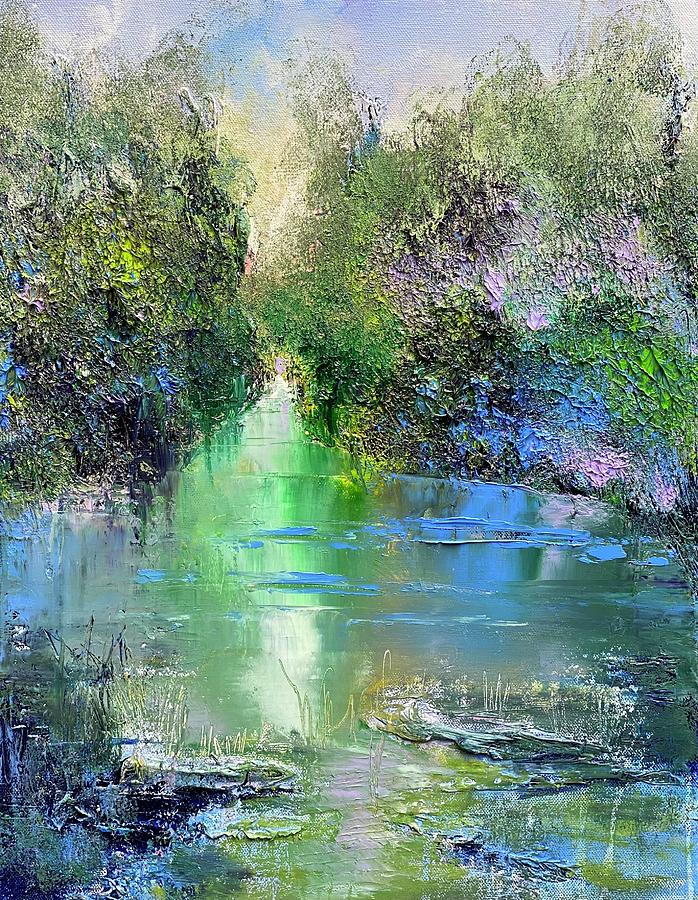 Spring Painting - April River  by Julia S Powell