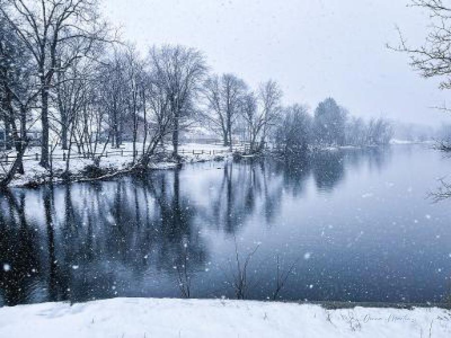 April Snow on the White River  Photograph by Donna Martin  Artisan Light