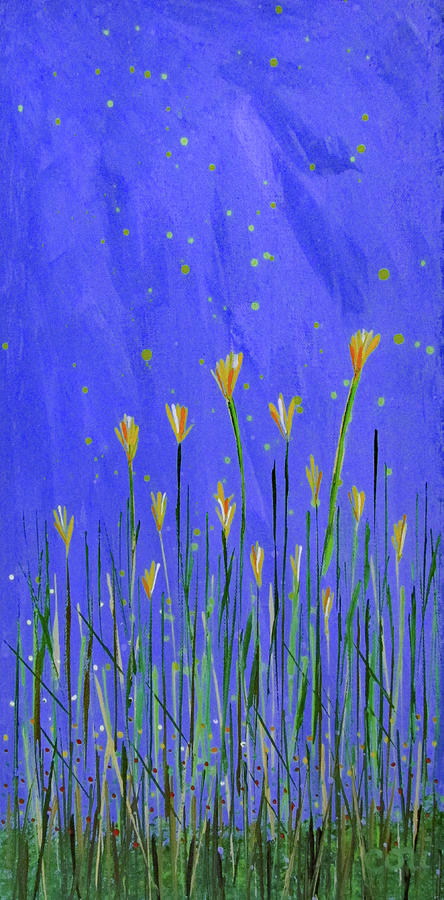 April Warmth Blue Painting by Corinne Carroll