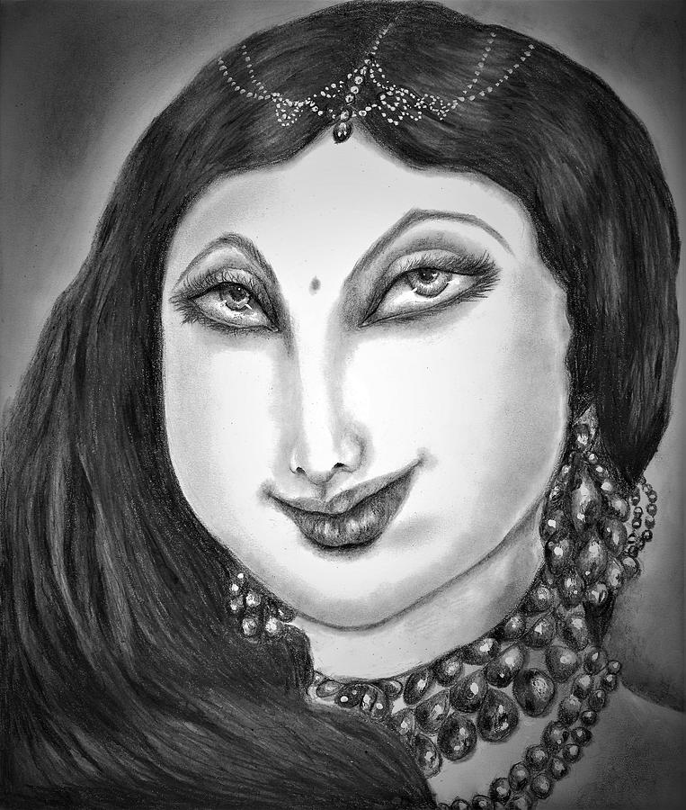 Apsara Drawing by Tara Krishna