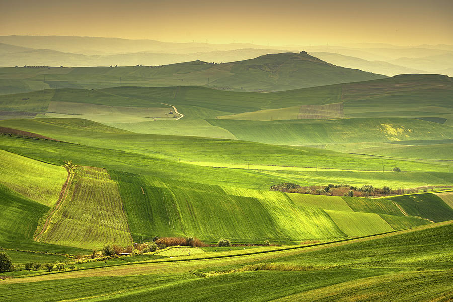 Apulia countryside view rolling hills landscape. Poggiorsini, It Photograph by Stefano Orazzini