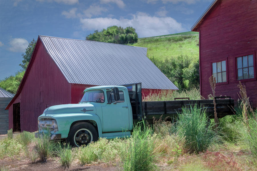 Aqua Farm Truck in the Heart of the Palouse Photograph by Marcy Wielfaert