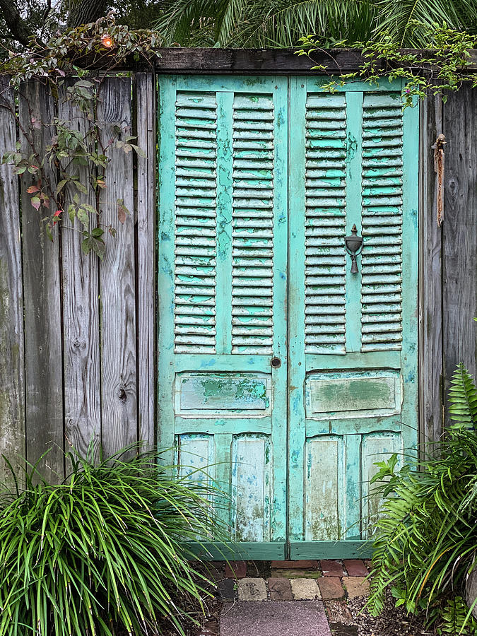 Aqua Garden Gate in St. Augustine, Florida Photograph by Dawna Moore Photography