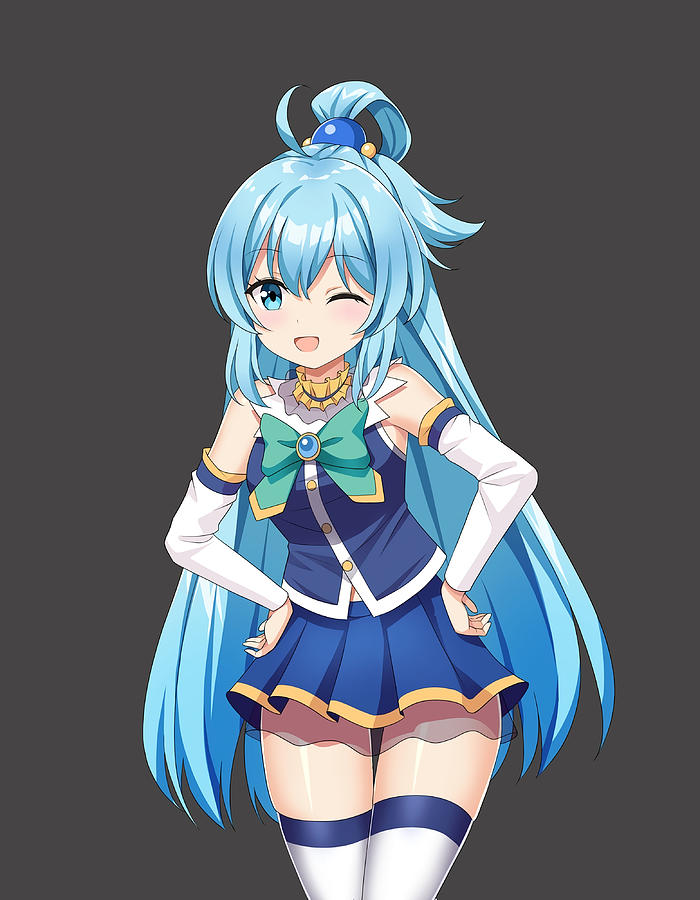 Aqua KonoSuba Anime Waifu Poster gift Painting by Patel Clark - Pixels