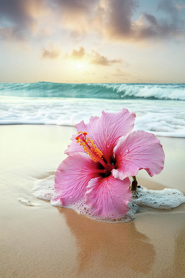 Aqua Ocean Pink Hibiscus Photograph by Athena Mckinzie - Fine Art America