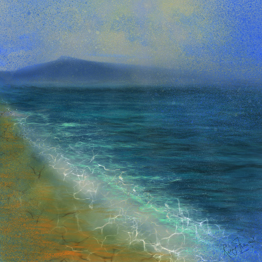 Aqua Seashore Digital Art by Remy Francis