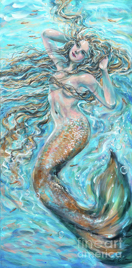 Aqua Yoga Painting by Linda Olsen