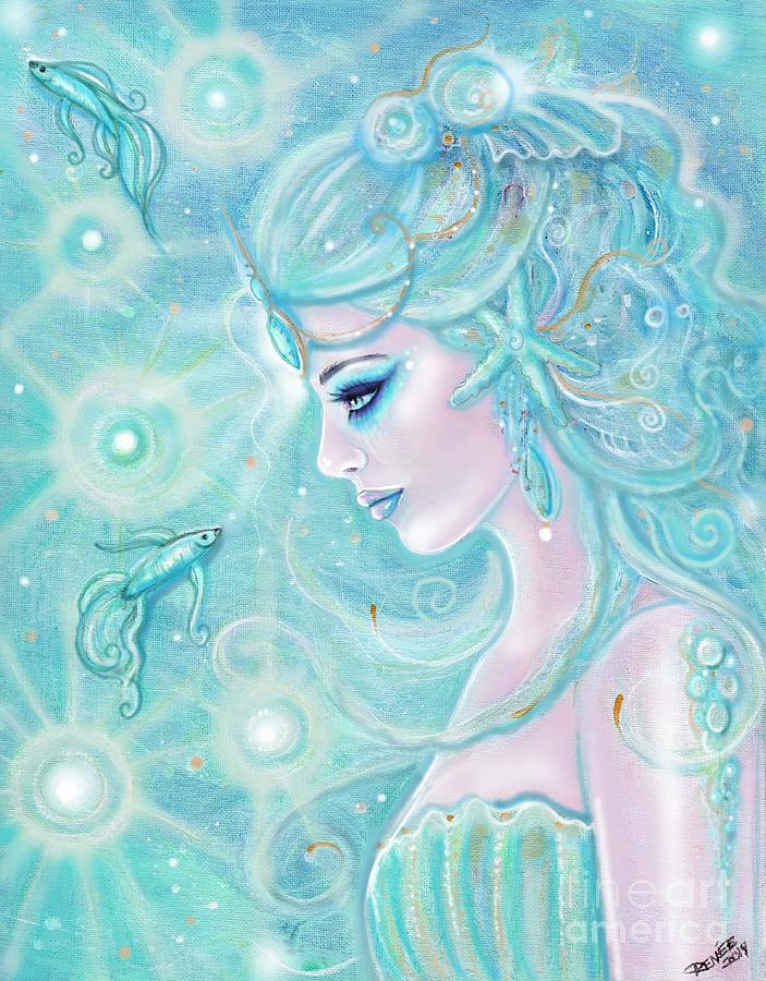 Aquamarina mermaid Painting by Renee Lavoie - Pixels