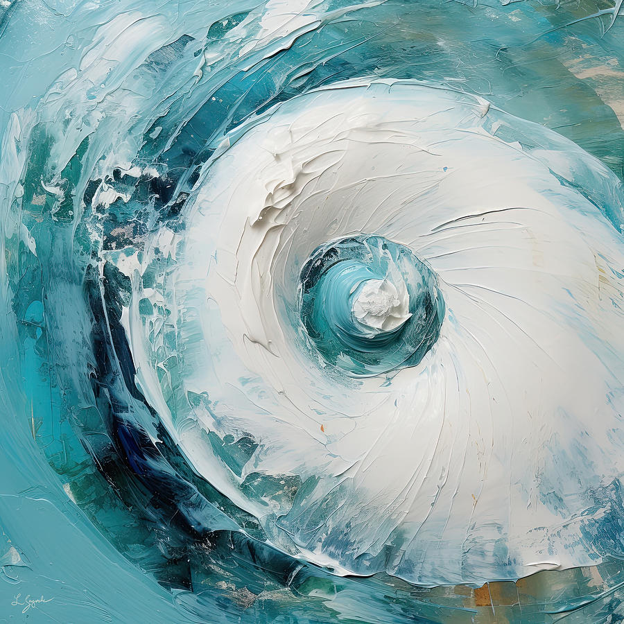 Aquamarine Art - Snail Paintings Painting by Lourry Legarde