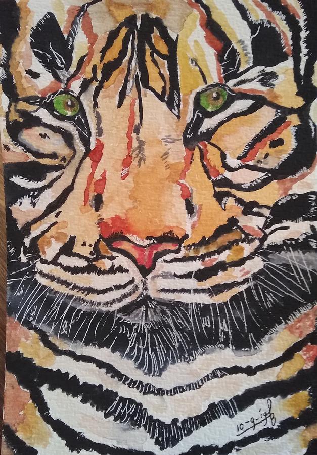 Aquarel tijger Painting by Linnea Art