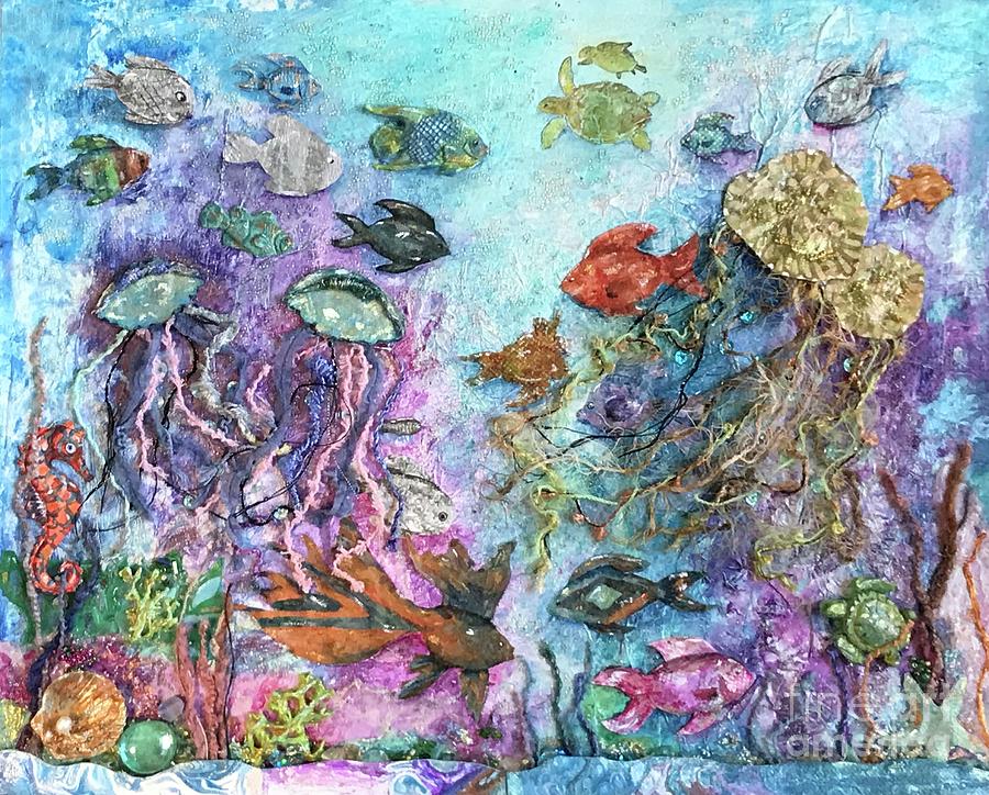 Aquarium 1 Mixed Media by Susan Cliett
