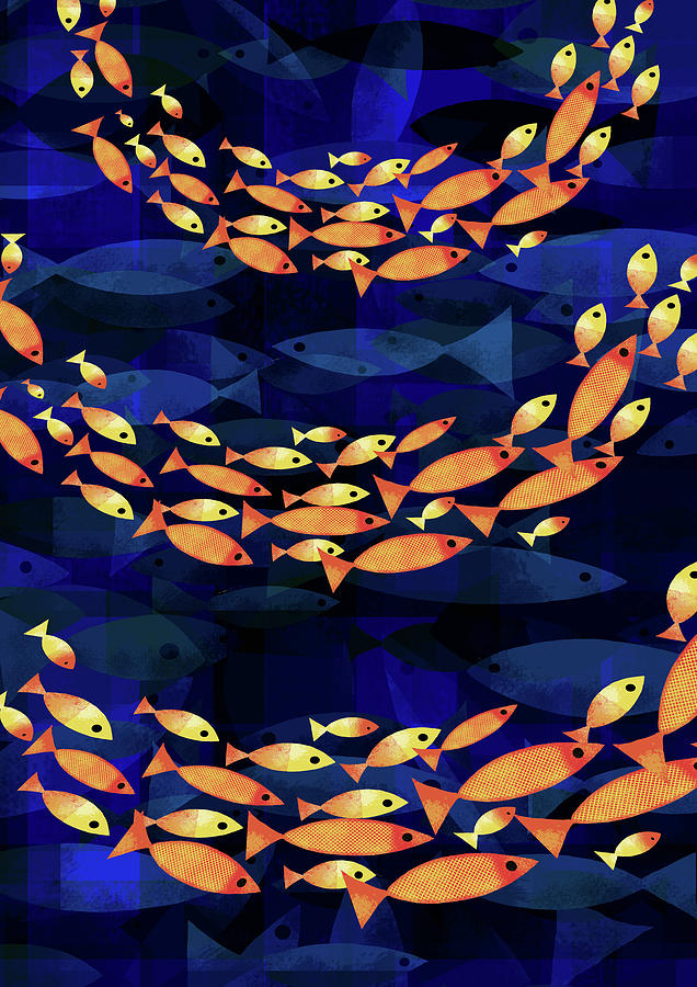 Goldfish Mixed Media - Aquarium  by Andrew Hitchen