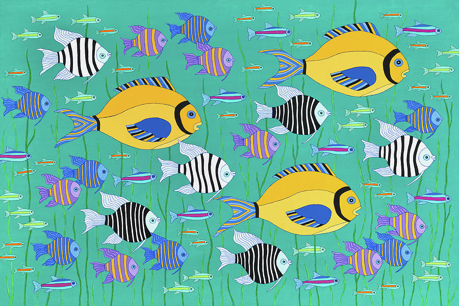 Fish Painting - Striped Fish by Michael Jernegan