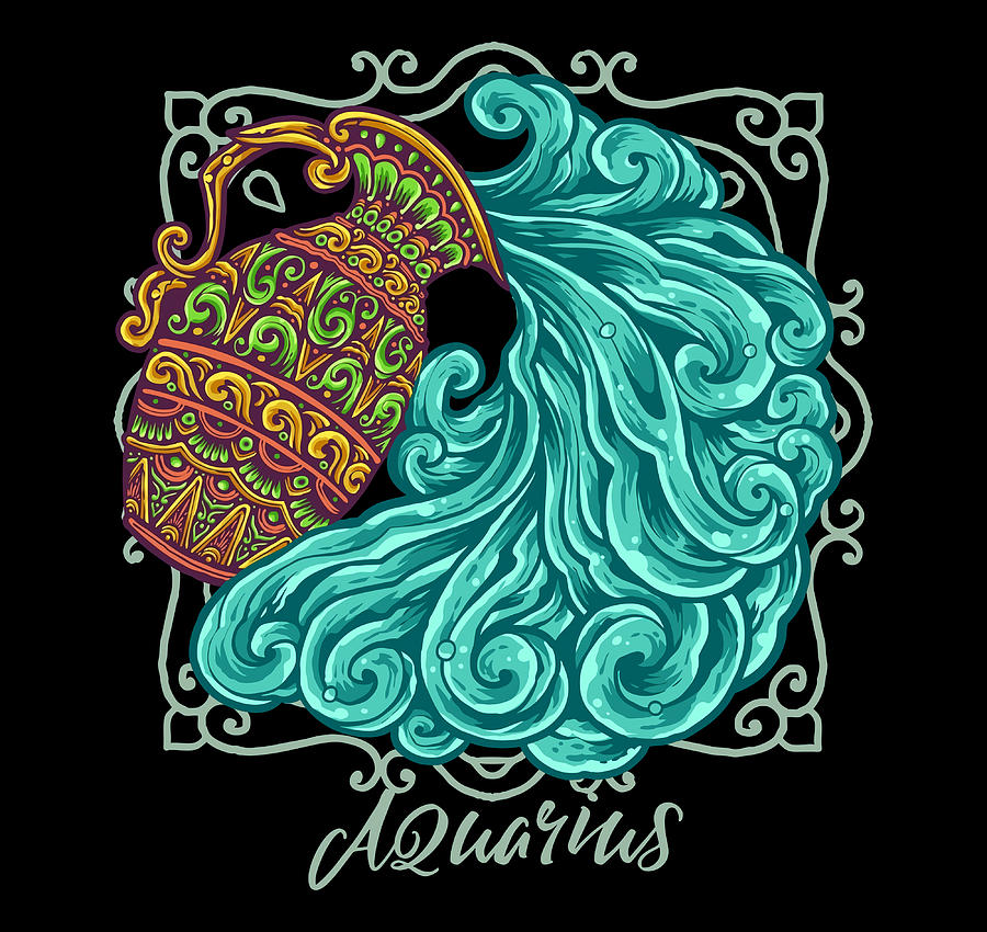 Aquarius The Water Bearer Poster retro Painting by Lexi Phillips | Fine ...