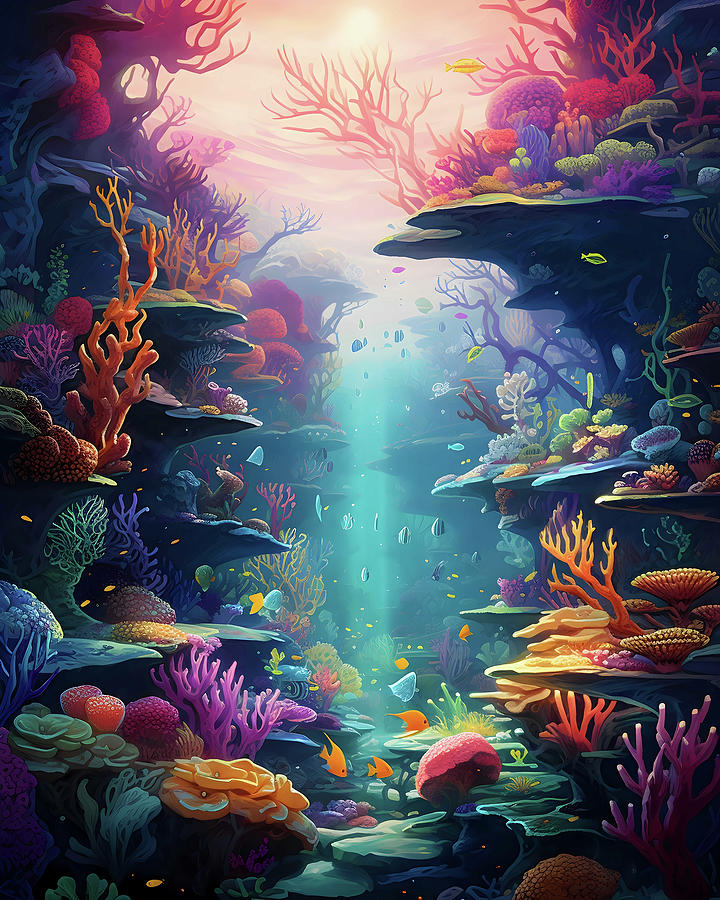 Sea Creatures Digital Art - Aquatic Allure by Emily Pierce