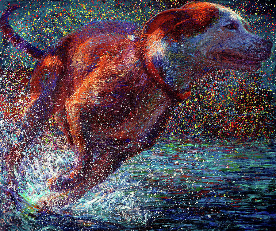 Dog Painting - Aquavita  by Iris Scott