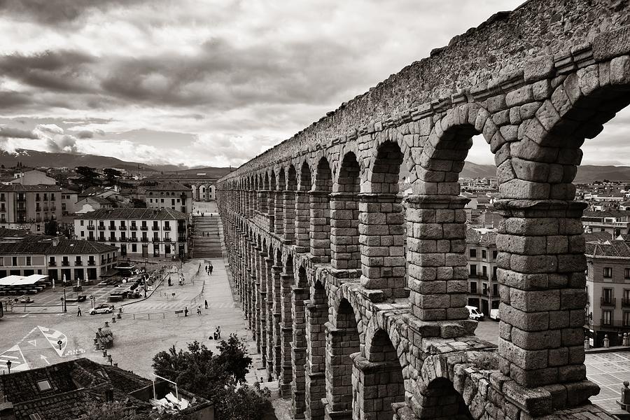 aqueduct closeup view in Segovia Photograph by Songquan Deng