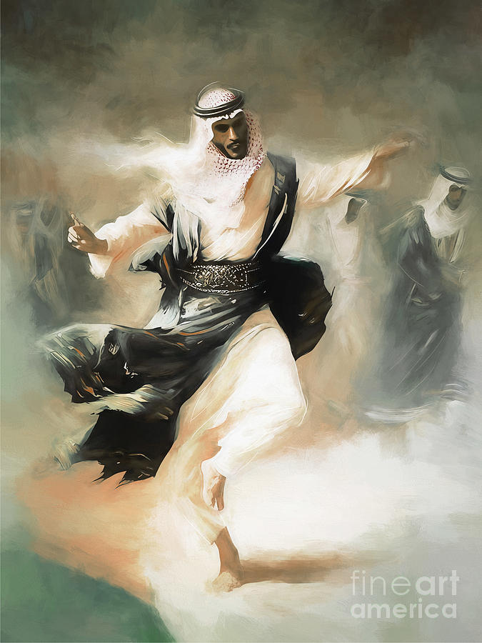 Abstract Painting - Arab folk dances 02 by Gull G