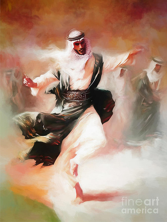 Arab folk dances Painting by Gull G