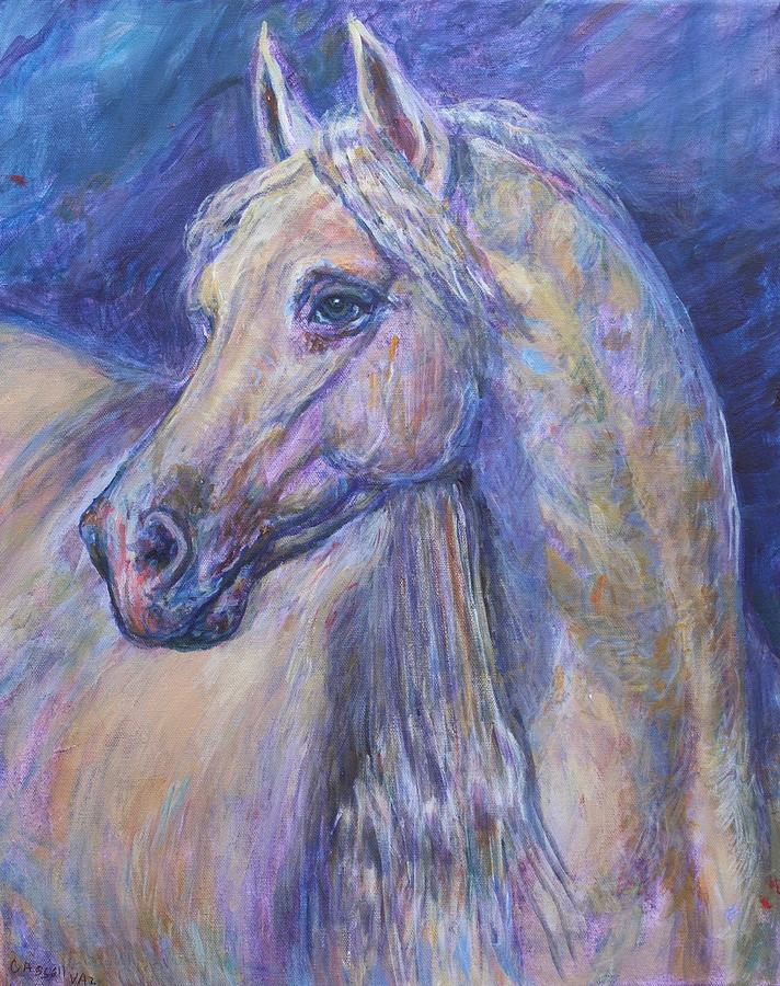 Arab Stallion Horse Painting by Veronica Cassell vaz