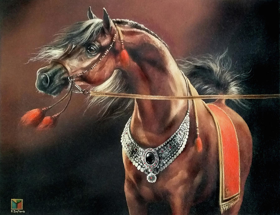 Arabian horse Painting by Robert Zietara