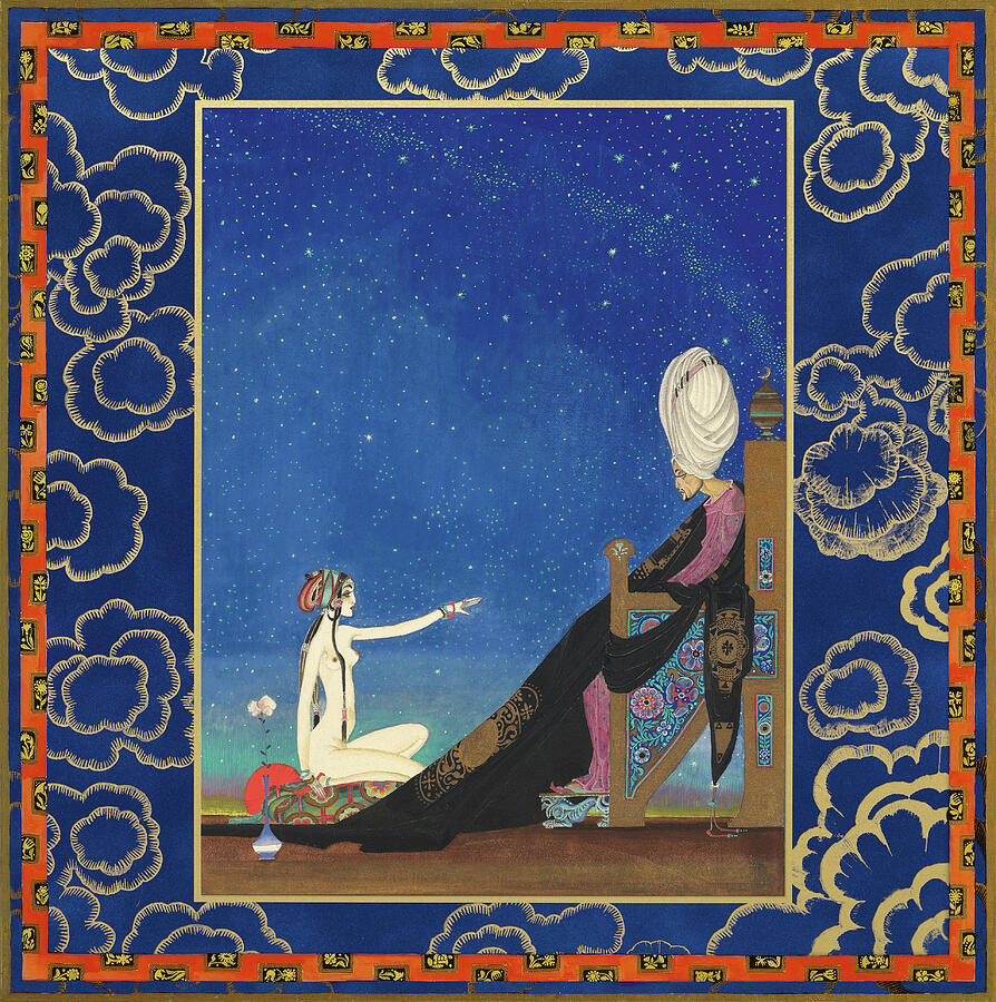 Arabian Nights - Scheherazade and Shahryar Painting by Kay Nielsen