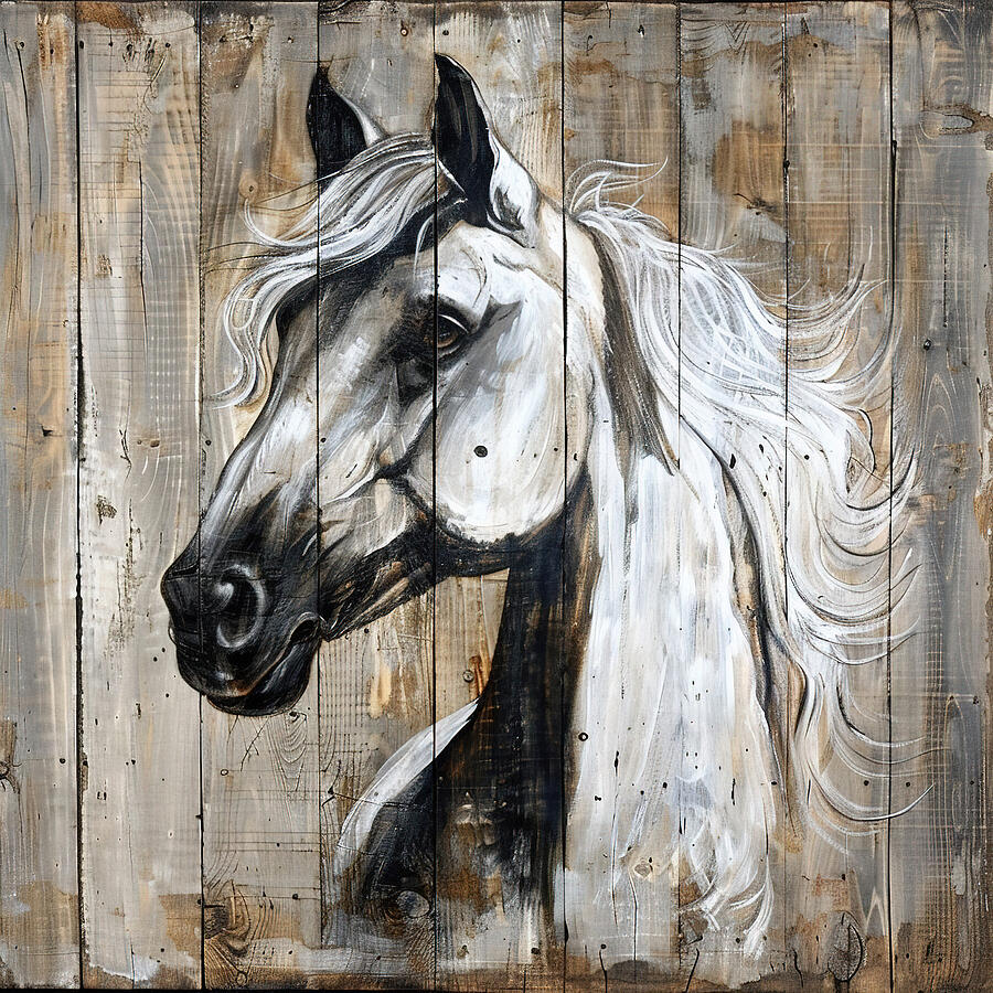 Arabian White Horse 4 Digital Art by Athena Mckinzie