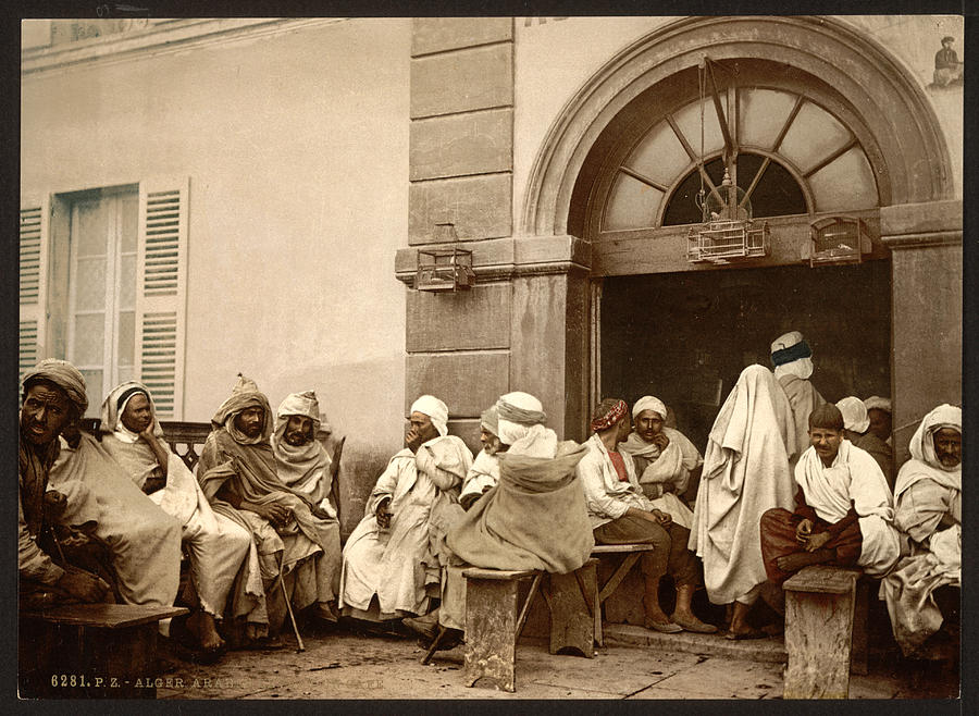 Arabs At A Cafe Algiers Algeria Painting