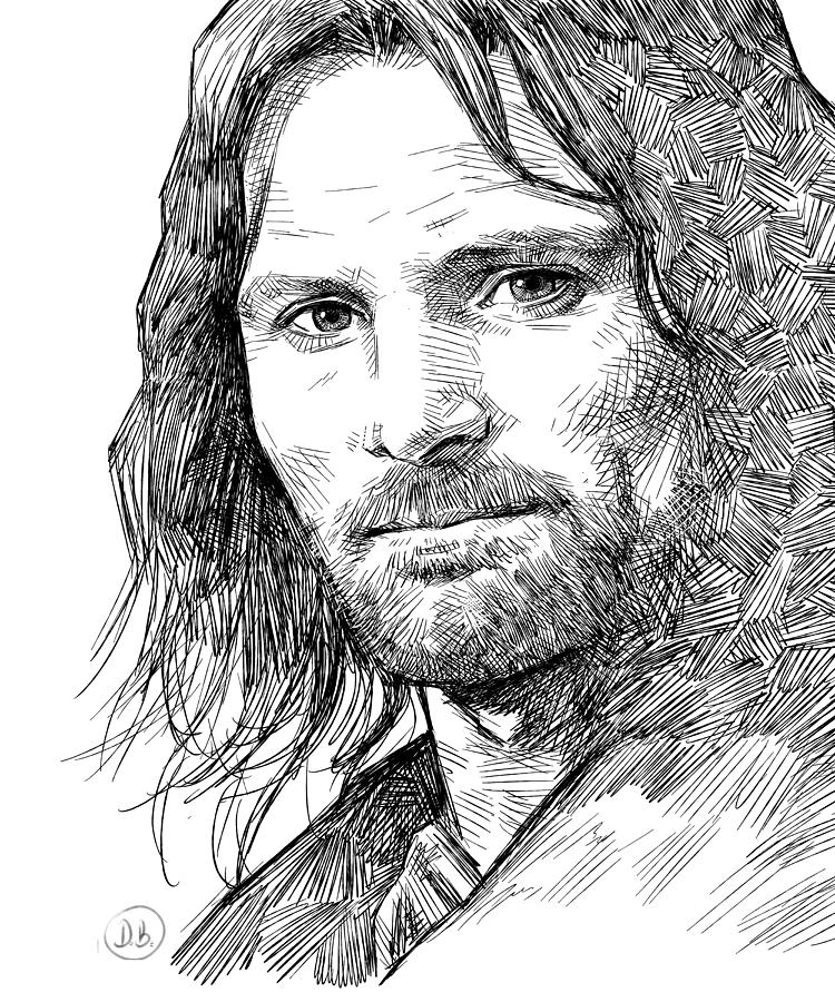Aragorn - Viggo Mortensen Digital Art by Darko Babovic