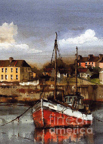 Aran, Inishmore, Kilronan, Galway Painting by Val Byrne